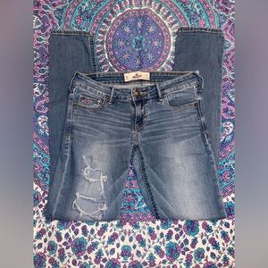Hollister Women's Distressed Light Blue Skinny Jeans